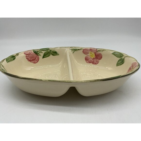 Desert Rose Divided Vegetable Dish from Franciscian Earthernware Vintage 1970s - Picture 6 of 15